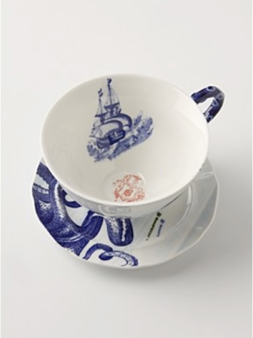 Anthropologie “From the Deep” Octopus Teacup & Saucer. Unused - Picture 2 of 8